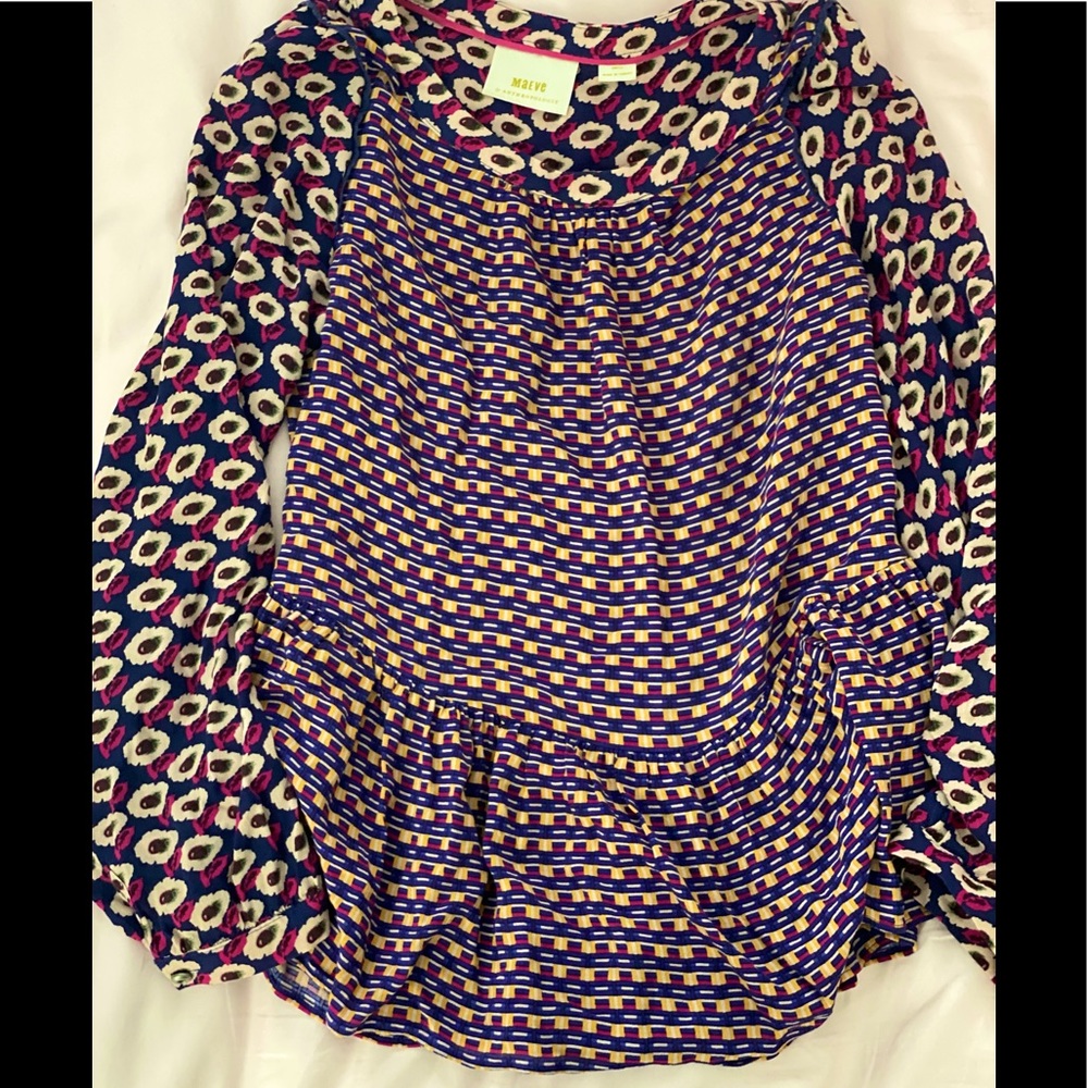 Anthropologie Maeve Graphic Blouse
